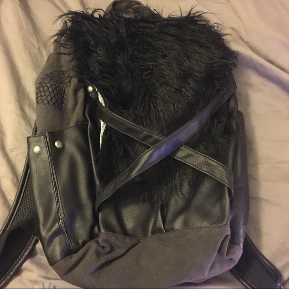 Faux Leather and Faux Fur Canvas Game of Thrones Jon Snows Backpack